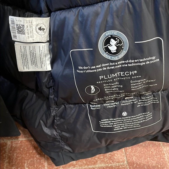 SAVE THE DUCK Black Puffer Jacket with Wide Collar - Picture 4 of 6